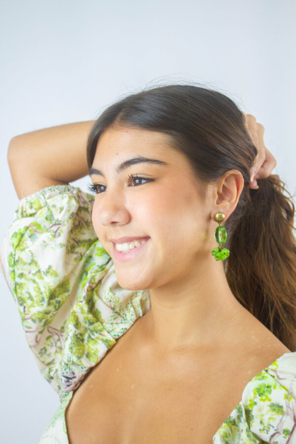 Brinco pedra verde