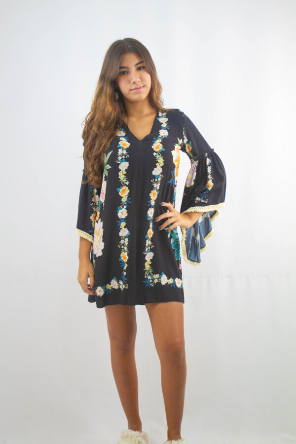 Vestido manga ampla Farm