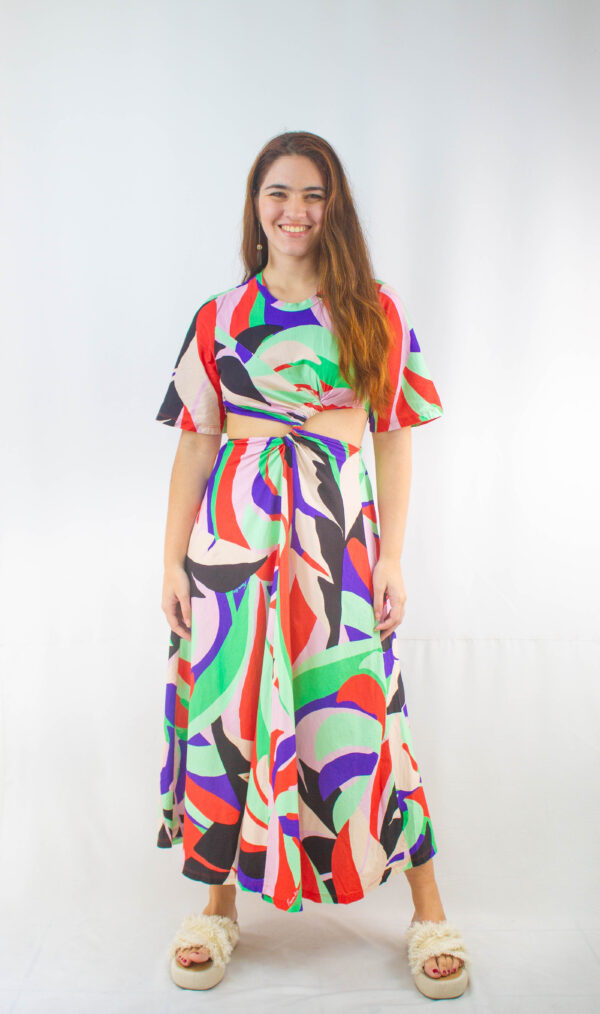 Vestido midi malha Farm