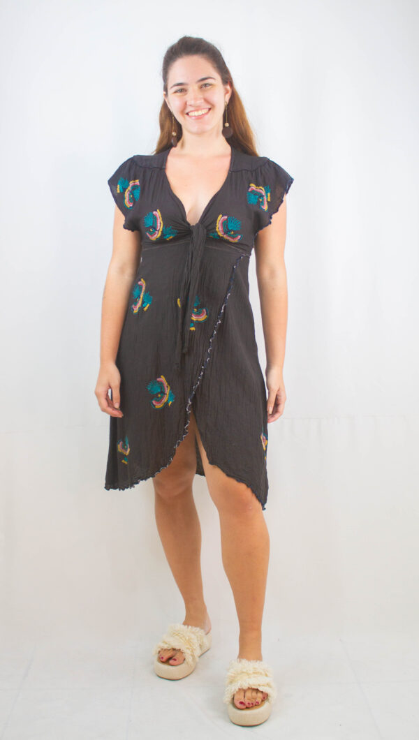 Vestido Midi bordado Farm upcycling